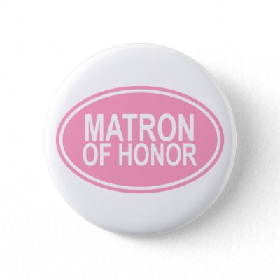 Matron of Honor Wedding Oval Pink