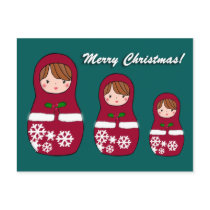 Matryoshka Christmas Postcard