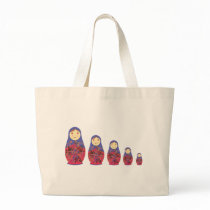 Matryoshka Doll ~ Russian Nesting / Babushka Canvas Bags