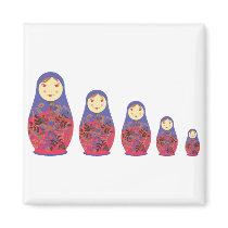 Matryoshka Doll ~ Russian Nesting / Babushka Refrigerator Magnet