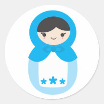 Matryoshka Doll - Sweet Blue Sticker