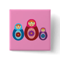 Matryoshka Dolls Button