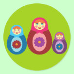 Matryoshka Dolls Round Sticker