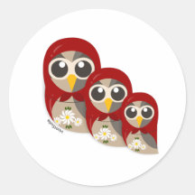 Matryoshka Owls Sticker