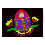 Matryoshka Pysanka Ukrainian Folk Art Greeting Card