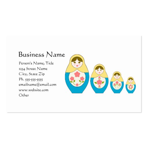 Matryoshka Russian Nesting Dolls Business Card Templates