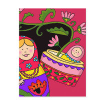 Matryoshka's Baby Ukrainian Folk Art postcards by perogies Matryoshka's Baby Ukrainian Folk Art postcards