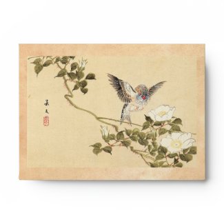 Matsumoto Keibun Bird and Flower Album Zebra Finch Envelope