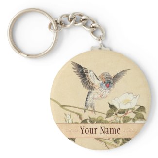 Matsumoto Keibun Bird and Flower Album Zebra Finch Key Chain