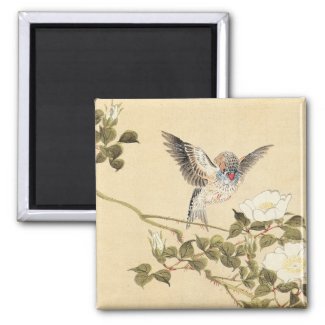 Matsumoto Keibun Bird and Flower Album Zebra Finch Fridge Magnets