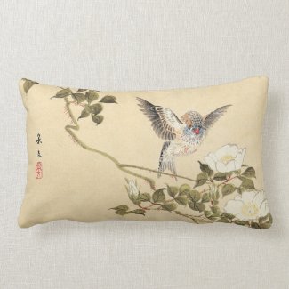 Matsumoto Keibun Bird and Flower Album Zebra Finch Pillows