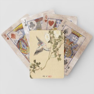 Matsumoto Keibun Bird and Flower Album Zebra Finch Playing Cards