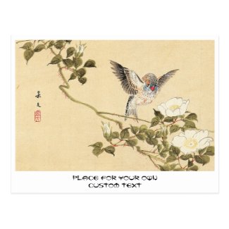 Matsumoto Keibun Bird and Flower Album Zebra Finch Post Cards