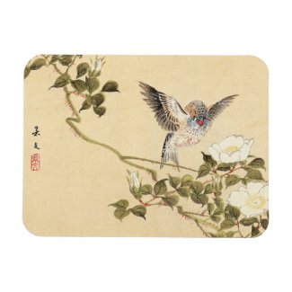 Matsumoto Keibun Bird and Flower Album Zebra Finch Vinyl Magnets