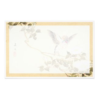 Matsumoto Keibun Bird and Flower Album Zebra Finch Custom Stationery
