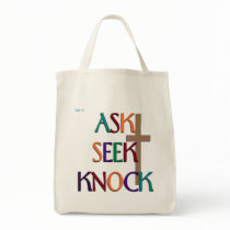 Matt 7:7 customizable christian gift canvas bag