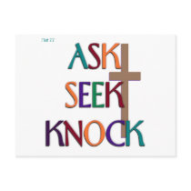Matt 7:7 customizable christian gift postcards