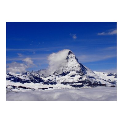 Matterhorn in a sea of cloud in Switzerland Poster by ANGELHELEN