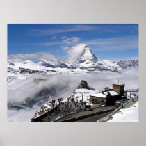 Matterhorn mountain and Gornergrat station Print