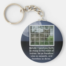 Matthew 10:16 BIBLE QUOTE SHEEP AMONG WOLVES Keychain