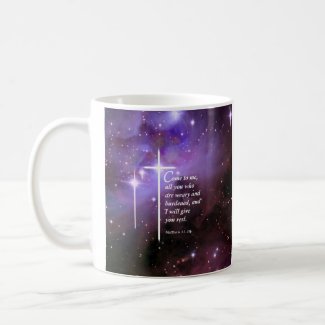 Matthew 11:28 classic white coffee mug