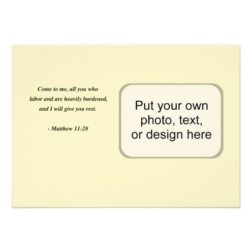 MATTHEW 11:28 PERSONALIZED INVITATIONS