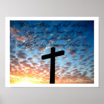 Matthew 16:24 Bible Scripture Art Print