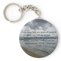 Matthew 17:20 - Motivational Inspirational Quote Keychains