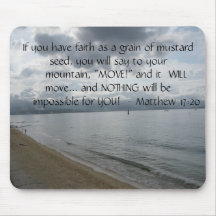 Matthew 17:20 - Motivational Inspirational Quote Mouse Mats