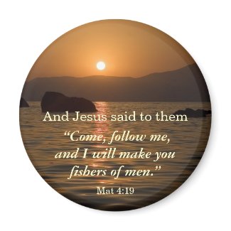 Matthew 4:19 sunset scripture magnet magnet