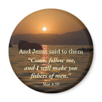 Matthew 4:19 sunset scripture magnet