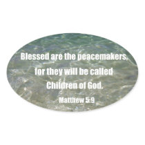 Matthew 5:9 oval sticker