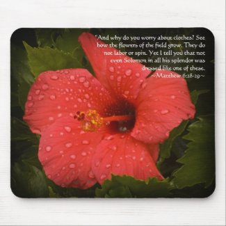 Matthew 6:28-29 Hibiscus Mousepad mousepad