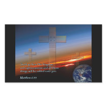 Matthew 6:33 Sunset Crosses Stickers