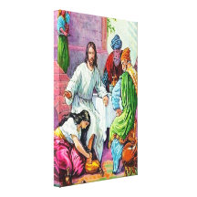 Matthew 7:36-50 Jesus Forgives a Woman's Sins Gallery Wrapped Canvas