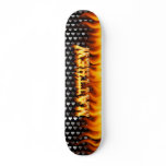 Matthew skateboard fire and flames design.
