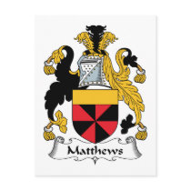 Matthews Family Crest postcards by coatsofarms Matthews Family Crest postcards