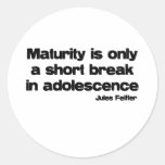Maturity Is Only A Short Break quote Stickers