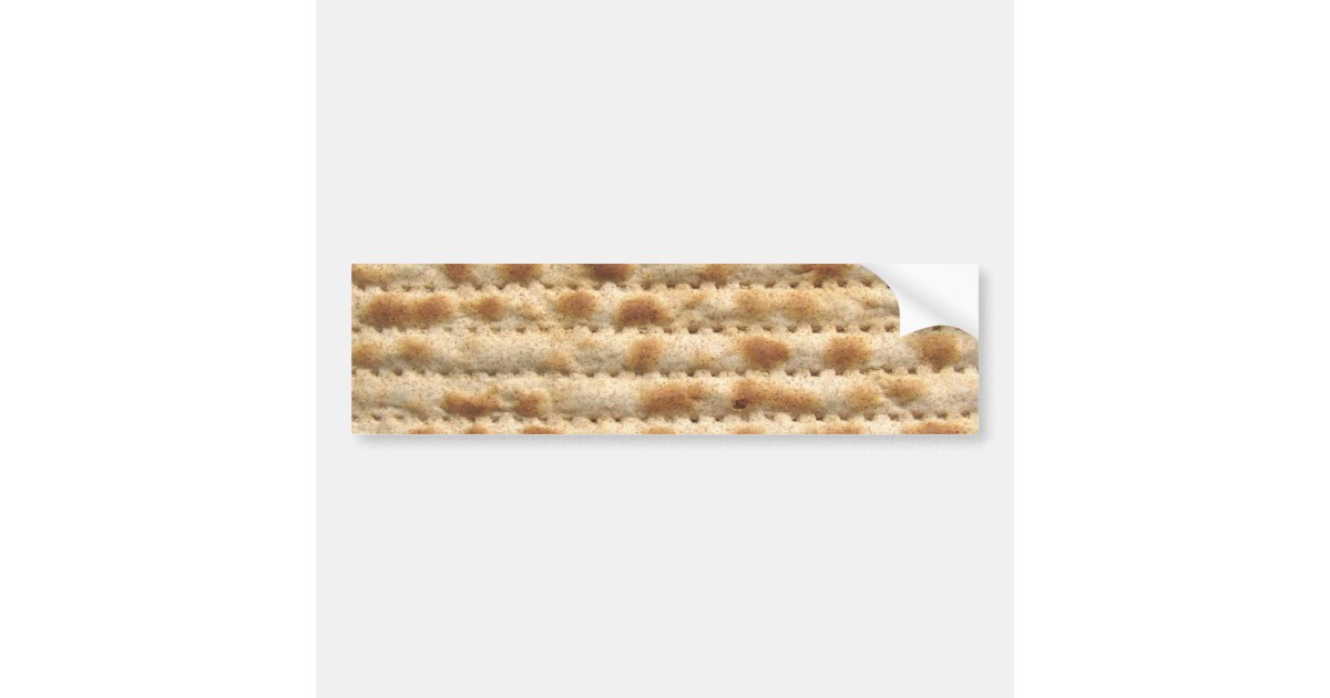 Matzah biscuit flatbread bumper sticker Zazzle