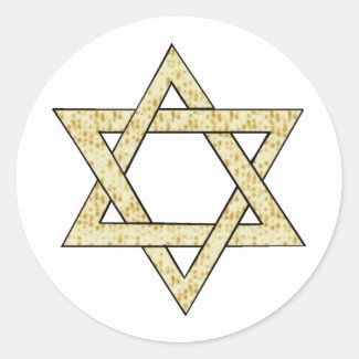 Matzoh Star of David Round Stickers