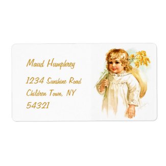 Maud Humphrey: Autumn Girl with Golden Rod Custom Shipping Labels
