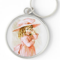 Maud Humphrey: Spring Girl in the Rain Key Chain
