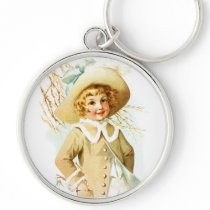 Maud Humphrey: Spring Girl under Willow Catkin Keychain