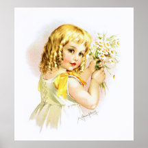 Maud Humphrey: Summer Girl with Daisies Print