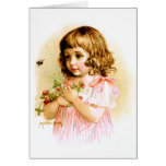Maud Humphrey: Summer Girl with Flowers and Bee Card
