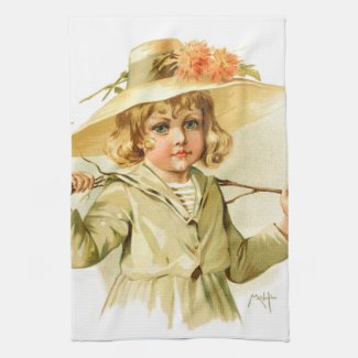 Maud Humphrey: Winter Girl with Branch