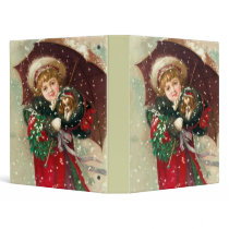Maud Humphrey's Winter Girl with dog Vinyl Binder