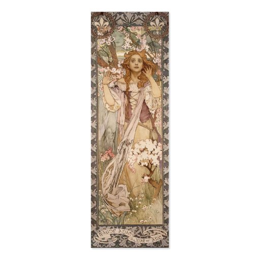 Maude Adams as Joan of Arc Bookmarks Business Card Template (front side)