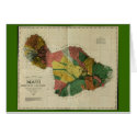 Maui, 1885, Vintage Hawaii Map cards