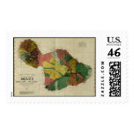 Maui, 1885, Vintage Hawaii Map Stamp